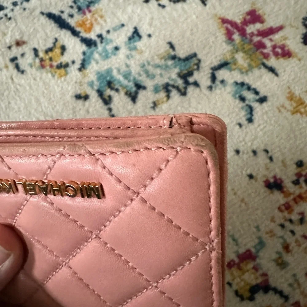 Michael Kors Pink Quilted Leather Bi-Fold Wallet